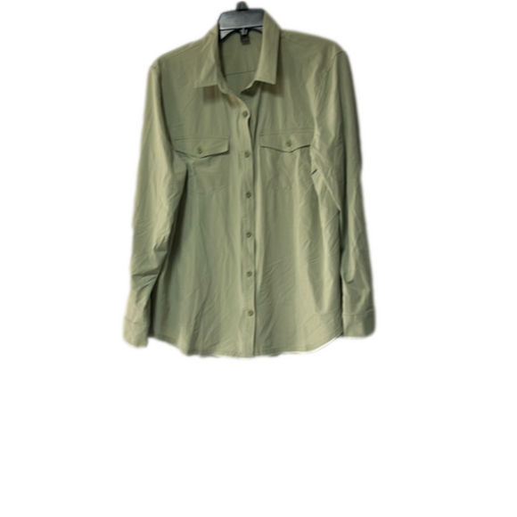 Women’s Eddie Bauer green button up shirt classic fit size‎ large - Picture 1 of 5